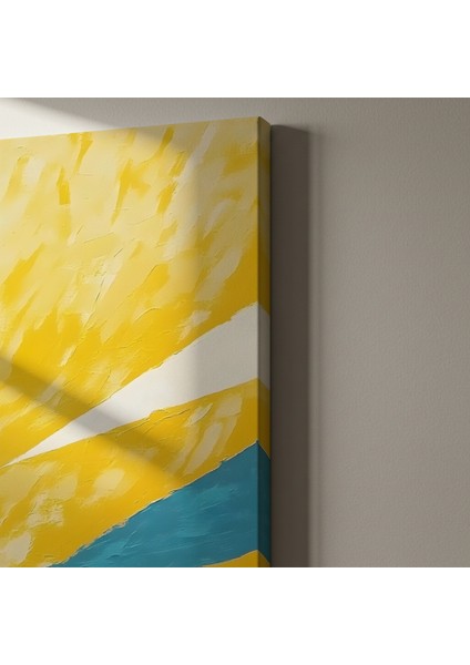 Soyut Sarı Mavi Tuval Tablosu indirimleri
