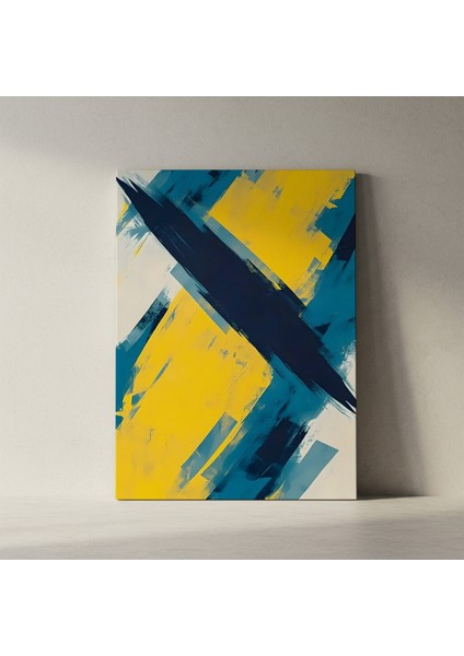 Soyut Sarı Mavi Tuval Tablosu fiyatları