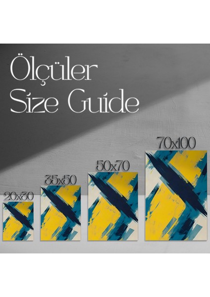 Soyut Sarı Mavi Tuval Tablosu modelleri