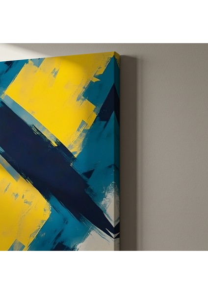 Soyut Sarı Mavi Tuval Tablosu indirimleri