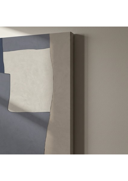 Soyut Mavi ve Krem Tonlarında Modern Sanat Tablosu indirimleri