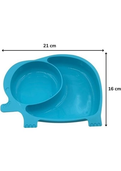 Omb Store Bebek ve Çocuk Için Sevimli Fil Model Desenli Yemek Bebek Mama Kabı Bölmeli Tabak