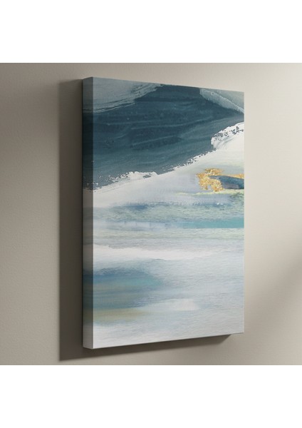 Soyut Mavi ve Gold Detaylar Tablosu