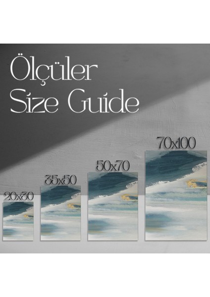 Soyut Mavi ve Gold Detaylar Tablosu modelleri