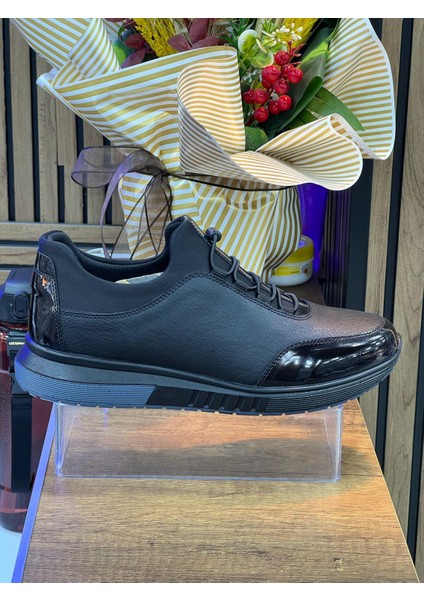 Erkek Bağcıklı Deri Ayakkabı-Siyah indirimleri
