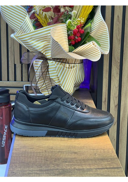 Erkek Bağcıklı Deri Ayakkabı-Siyah fiyatları