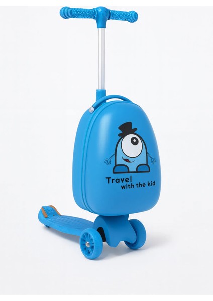 Valiz - Scooter Valiz - Wexta Heybee Serisi Çıkarılabilir Sırt Çantalı Mavi Scooter