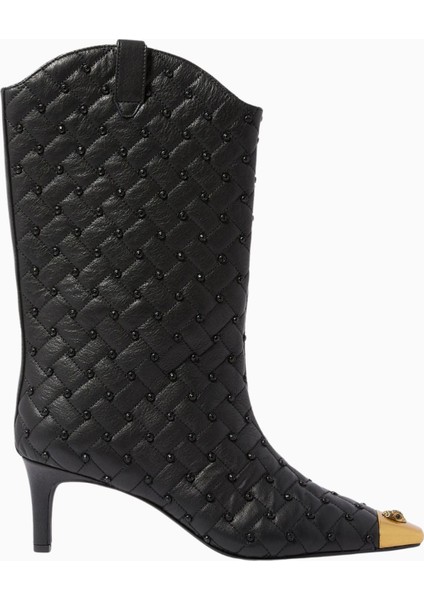 Regent Crystal 65 Siyah Deri Bot, Şık ve Zarif Bilek Botu