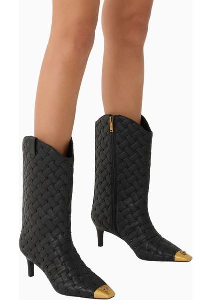 Regent Crystal 65 Siyah Deri Bot, Şık ve Zarif Bilek Botu indirimleri