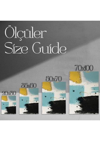 Soyut Sarı Mavi ve Siyah Tuval Tablosu modelleri