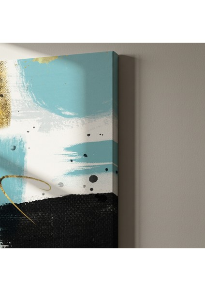 Soyut Sarı Mavi ve Siyah Tuval Tablosu indirimleri