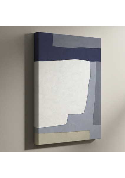 Soyut Mavi ve Gri Tonlar Soyut Tasarım Tablosu