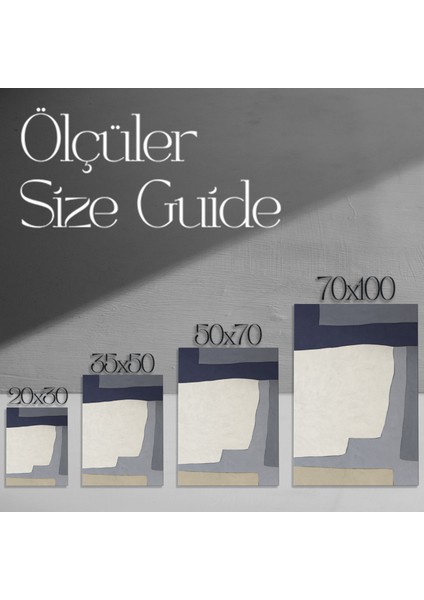 Soyut Mavi ve Gri Tonlar Soyut Tasarım Tablosu modelleri