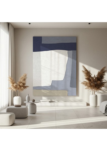 Soyut Mavi ve Gri Tonlar Soyut Tasarım Tablosu fırsatları