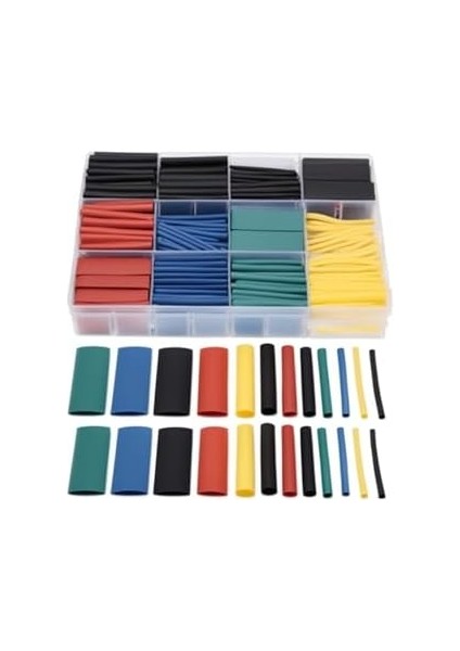 Isı ile Daralan Makaron 560 Parça Karışık Renk 2:1 Daralma Oranı Elektriksel Izolasyon ve Mekanik Koruma Için Esnek Kablo Koruyucu Seti fiyatları