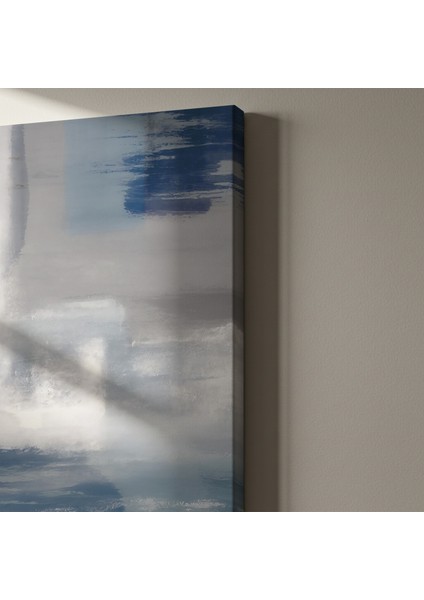 Soyut Mavi ve Gri Tonlarındaki Modern Sanat Tablosu indirimleri