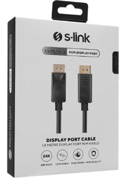 S-Link SW-SGG030 1.5m Display Port M-M Kablo