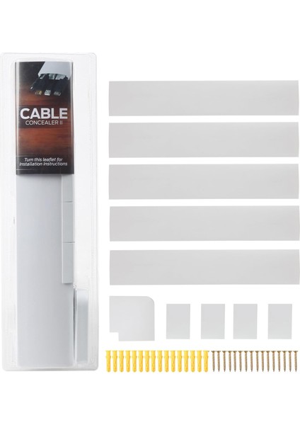 40 cm Kablo Kılıfı Seti - Simple Cord'dan Duvara Monte Tv Veya Bilgisayar Kabloları Için 200 cm Toplam Duvar Tipi Kablo Yönetim Kiti (Beyaz)
