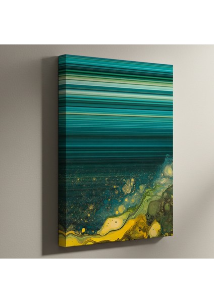Soyut Yeşil Tonları Akrilik Tablo