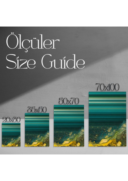 Soyut Yeşil Tonları Akrilik Tablo modelleri