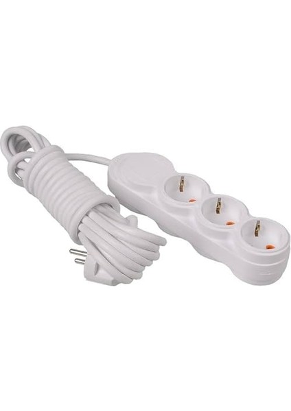 3lü 2 Metre Grup Priz Uzatma Kablosu, Çocuk Korumalı, Klemensli Topraklı Priz - 3500 Watt, 16 Amper, 250 Volt, Beyaz Renk (2 Metre) fiyatları