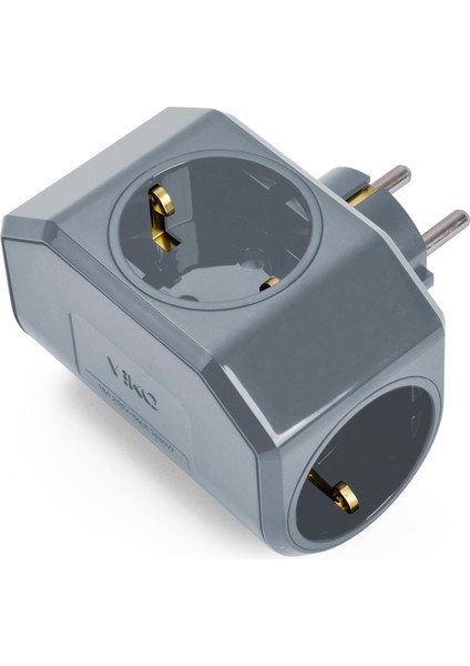 Yonca Plus Gri Üçlü Topraklı Priz Çarpma Karşıtı
