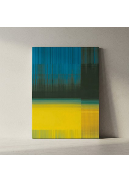 Soyut Sarı Mavi Çizgiler Tablosu fiyatları
