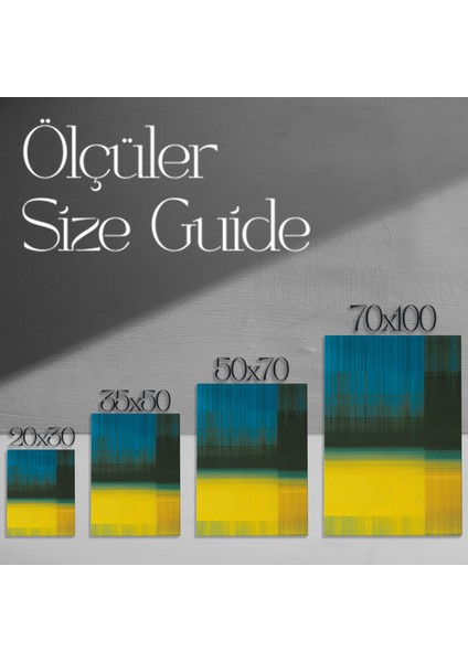 Soyut Sarı Mavi Çizgiler Tablosu modelleri