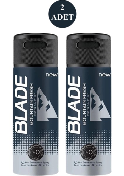 2 Adet Mountain Fresh Erkek Deodorant 150ML Leke Bırakmaz