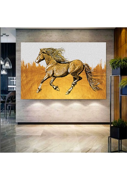 Kara Panter Posteri, Siyah ve Altın Renkli Soyut Panter Kanvası, Büyük Dijital Baskı