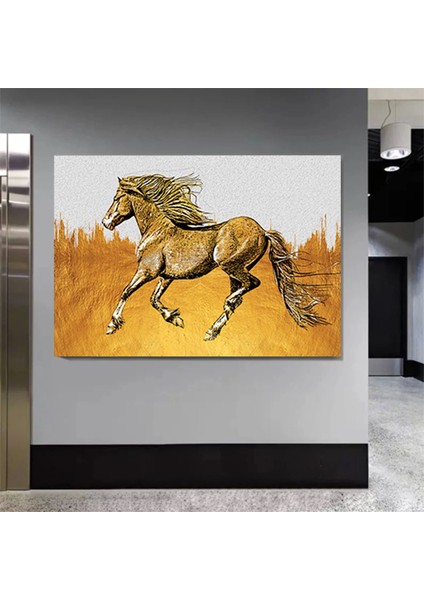 Kara Panter Posteri, Siyah ve Altın Renkli Soyut Panter Kanvası, Büyük Dijital Baskı