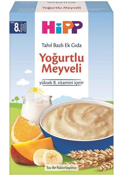 Hipp Organik Sütlü Yoğurtlu Meyveli Tahıl Bazlı Ek Gıda 250 gr