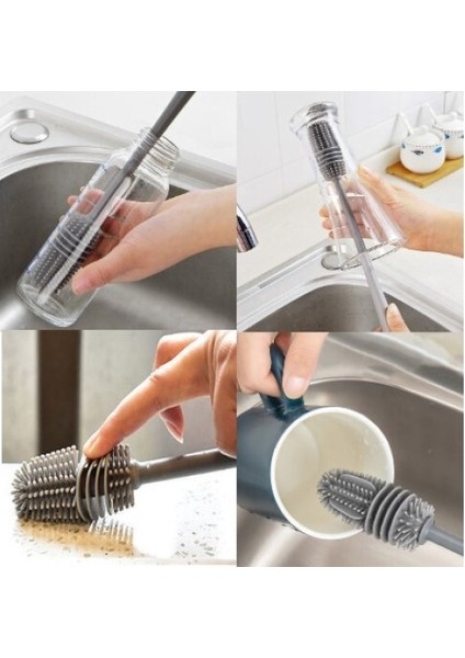 Silikon Uzun Saplı Kavanoz Yıkama Fırçası indirimleri