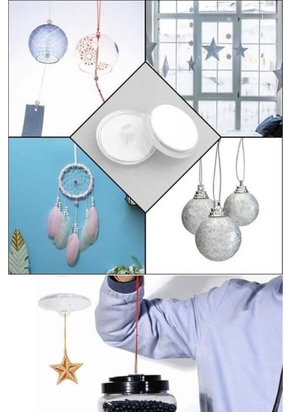 Omb Store 20 Adet Şeffaf Yuvarlak 3 cm Çaplı Güçlü Disk Yapışkanlar