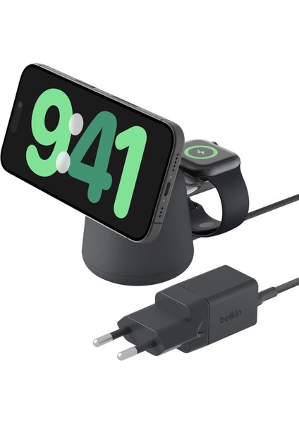 WIZ020VFH36 Boostcharge Pro Kablosuz 2'si 1 Arada Magsafe (15 W) Şarj Istasyonu - Siyah fiyatları