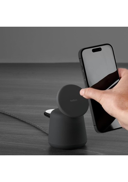 WIZ020VFH36 Boostcharge Pro Kablosuz 2'si 1 Arada Magsafe (15 W) Şarj Istasyonu - Siyah modelleri