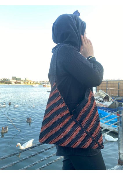 El Yapımı Örgü Çanta ( Mumlu Ip )