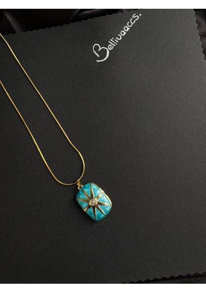 Çelik Altın ve Gümüş Açılır Kapanır Kolye