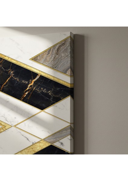 Soyut Geometrik Mermer Desenli Tablo indirimleri