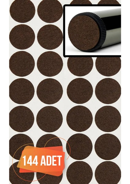 Yapışkanlı Mobilya Masa Sandalye Parke Zemin Ayak Koruyucu Kaydırmaz Keçesi 15 mm (288'LÜ Paket)