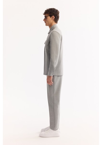 Erkek Gri Klasik Yaka Pamuklu Comfort Fit Gömlek Ceket A52Y2088 modelleri