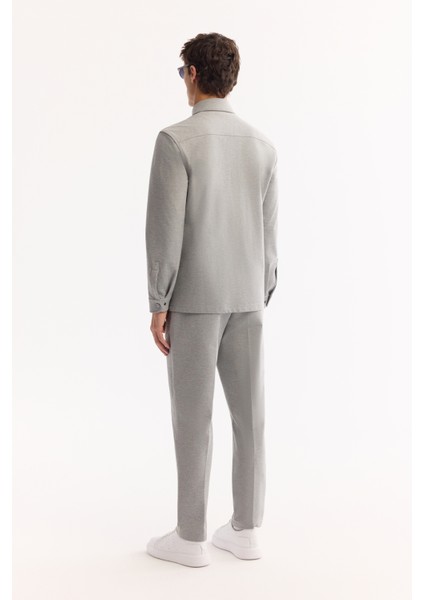 Erkek Gri Klasik Yaka Pamuklu Comfort Fit Gömlek Ceket A52Y2088 fırsatları