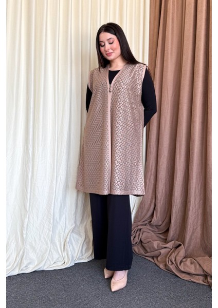 Kadın B.beden Dantel Uzun Yelek 261-2 indirimleri