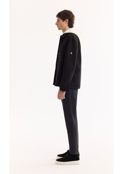 Erkek Siyah Klasik Yaka Soft Touch Süet Dokulu Comfort Fit Gömlek Ceket A52Y6004 modelleri