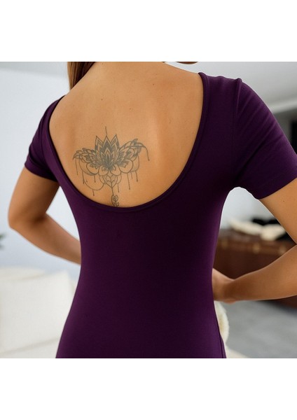 Mç Plus Kadın Kısa Kollu Sırt Dekolteli Yırtmaç Detaylı Viskon Elbise fırsatları