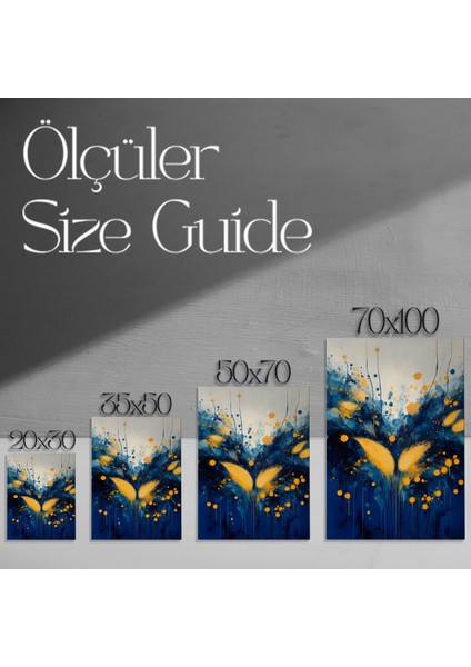 Soyut Mavi ve Sarı Tuval Tablosu modelleri