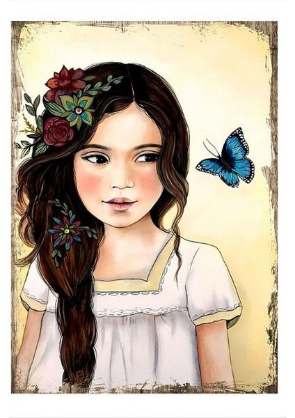 Küçük Kız Art Mdf Tablo 50 cm x 70 cm