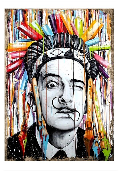 Salvador Dali Hediyelik Ahşap Tablo 50 cm x 70 cm