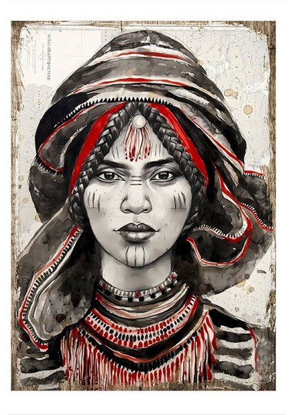 Marjinal Kadın Model Ahşap Tablo 50 cm x 70 cm