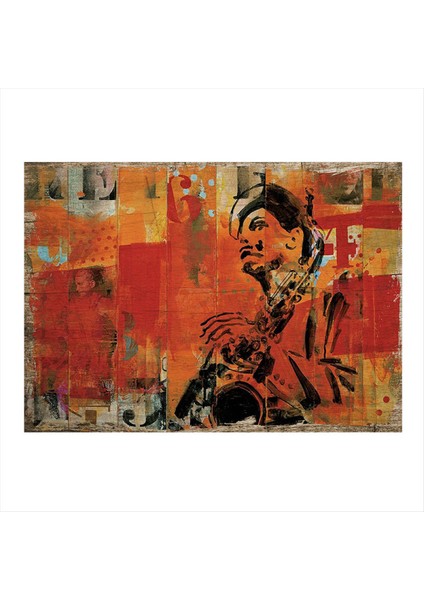 Müzisyen Dekoratif Ahşap Tablo 50 cm x 70 cm